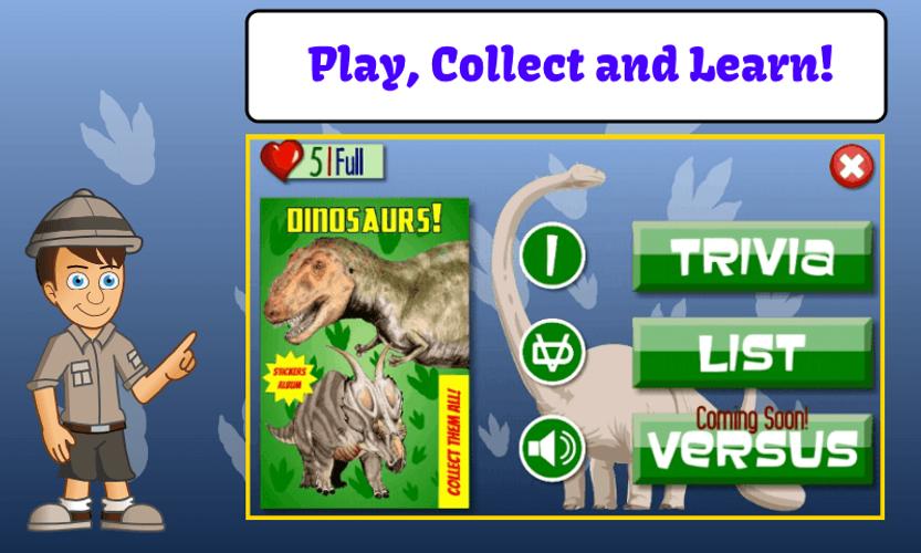 Dinosaur Trivia and Stickers