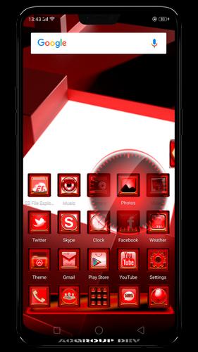 Next Launcher 3D Red Box Theme