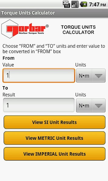 Norbar Torque Calculator