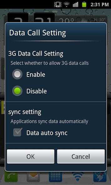 Galaxy 3G/4G Setting (ON/OFF)