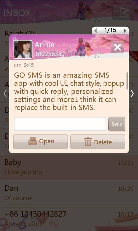 GO SMS Pro Valentine love them