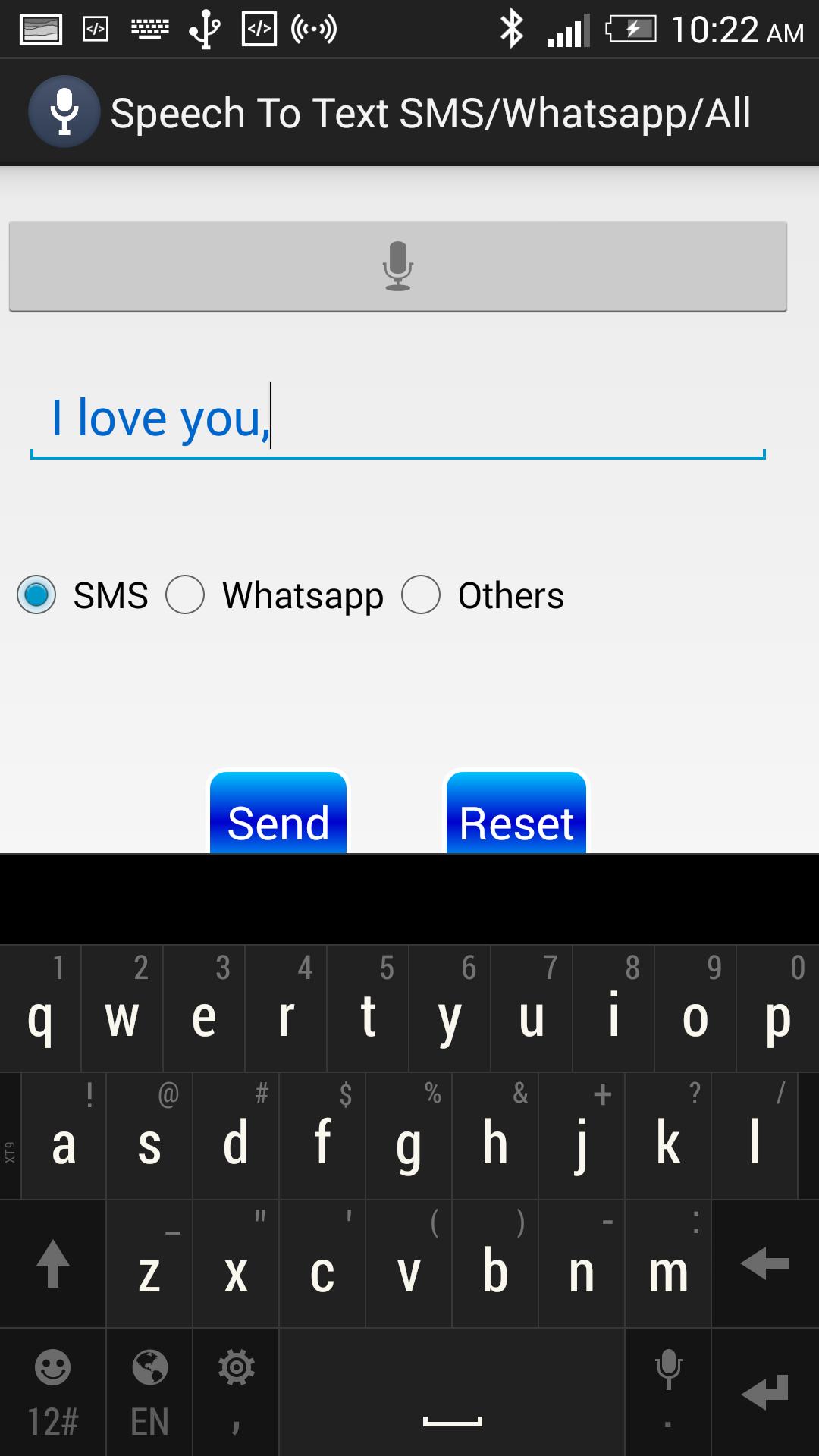 Speech To Text for SMS/Whatsap