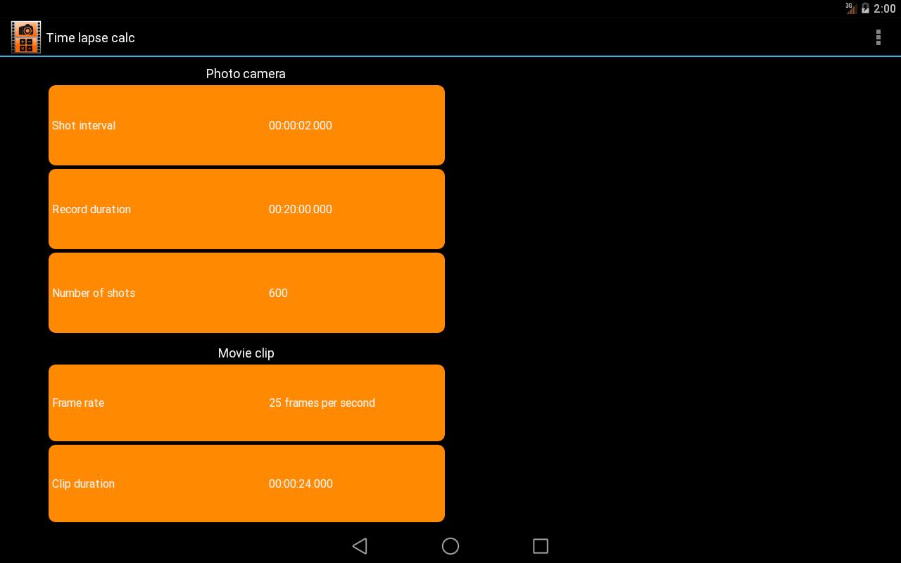 Time lapse calc