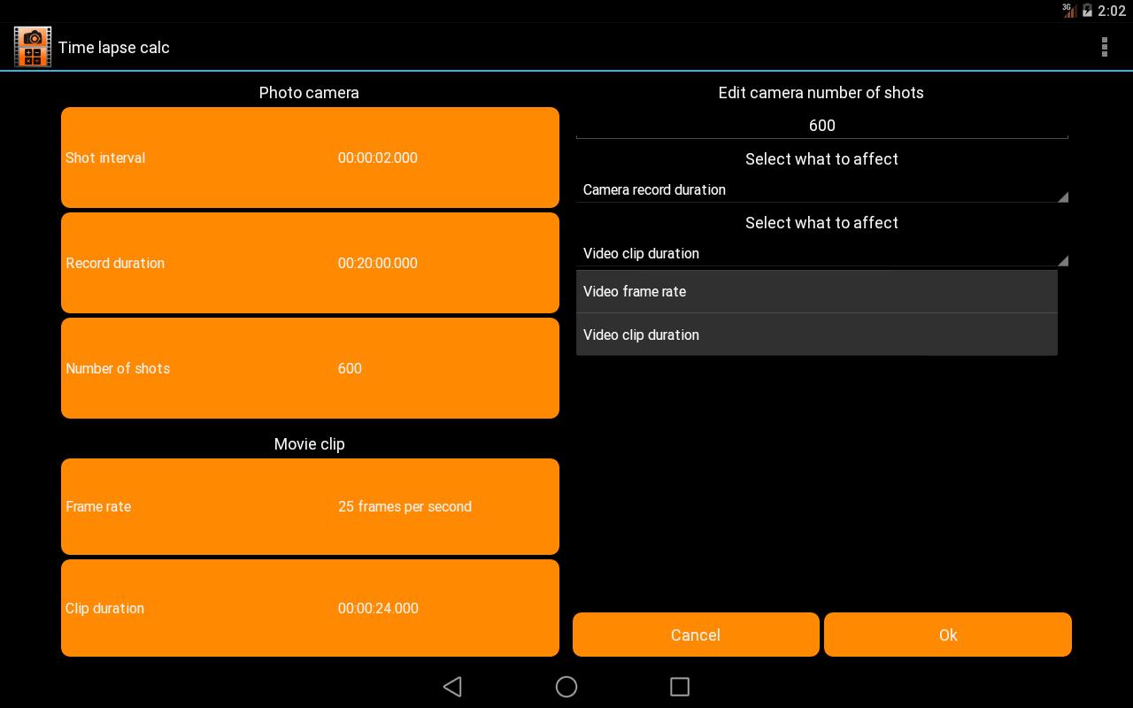 Time lapse calc