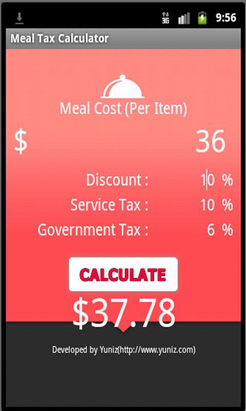 Meal Calculator - FREE