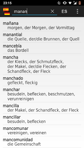 Spanish - German offline dict.