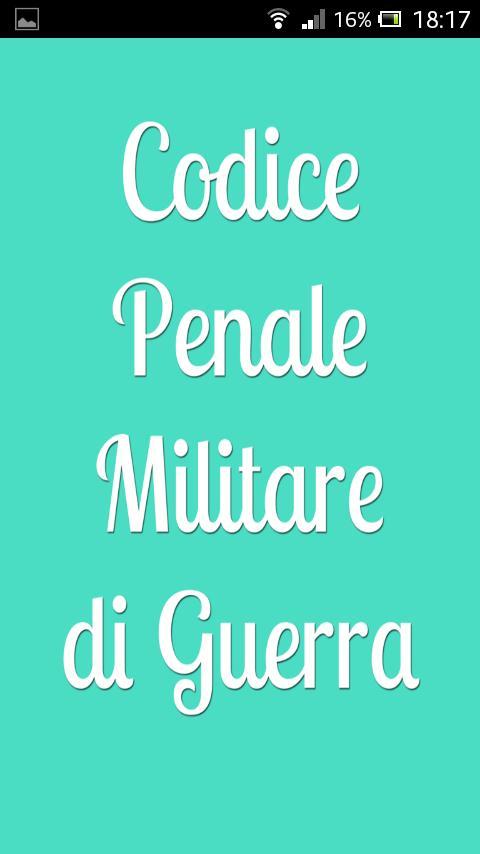 Codice Penale Militare Guerra