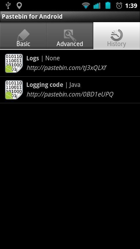 Pastebin for Android