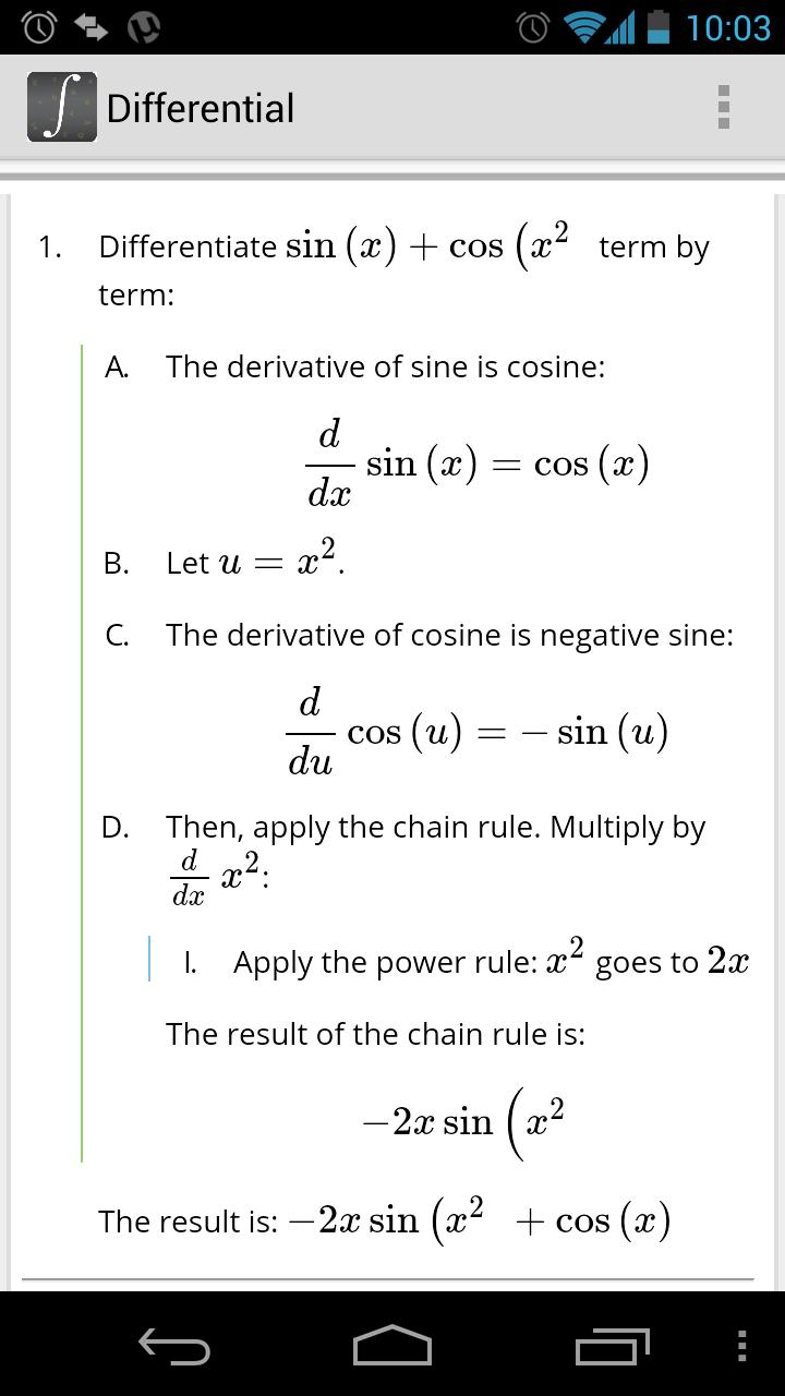 Differentiate or Integrate