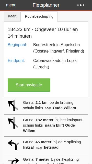 Fietsersbond Routeplanner