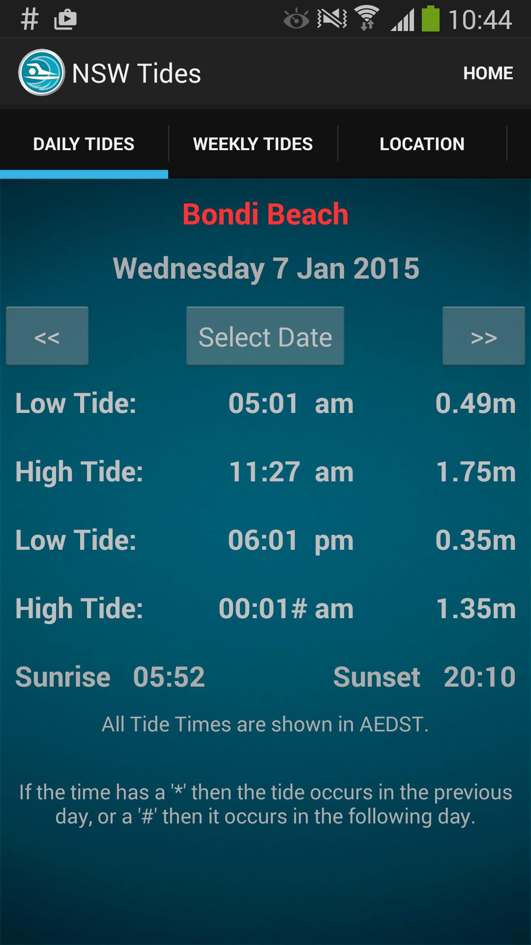 Sydney & NSW Tide Times