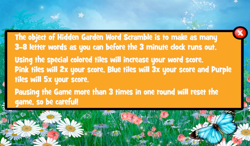 Hidden Garden Word Scramble