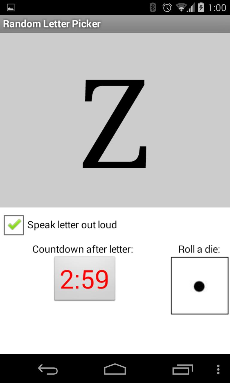 Random Letter Picker