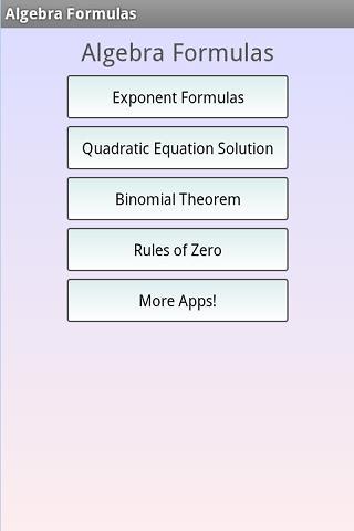 Algebra Formulas