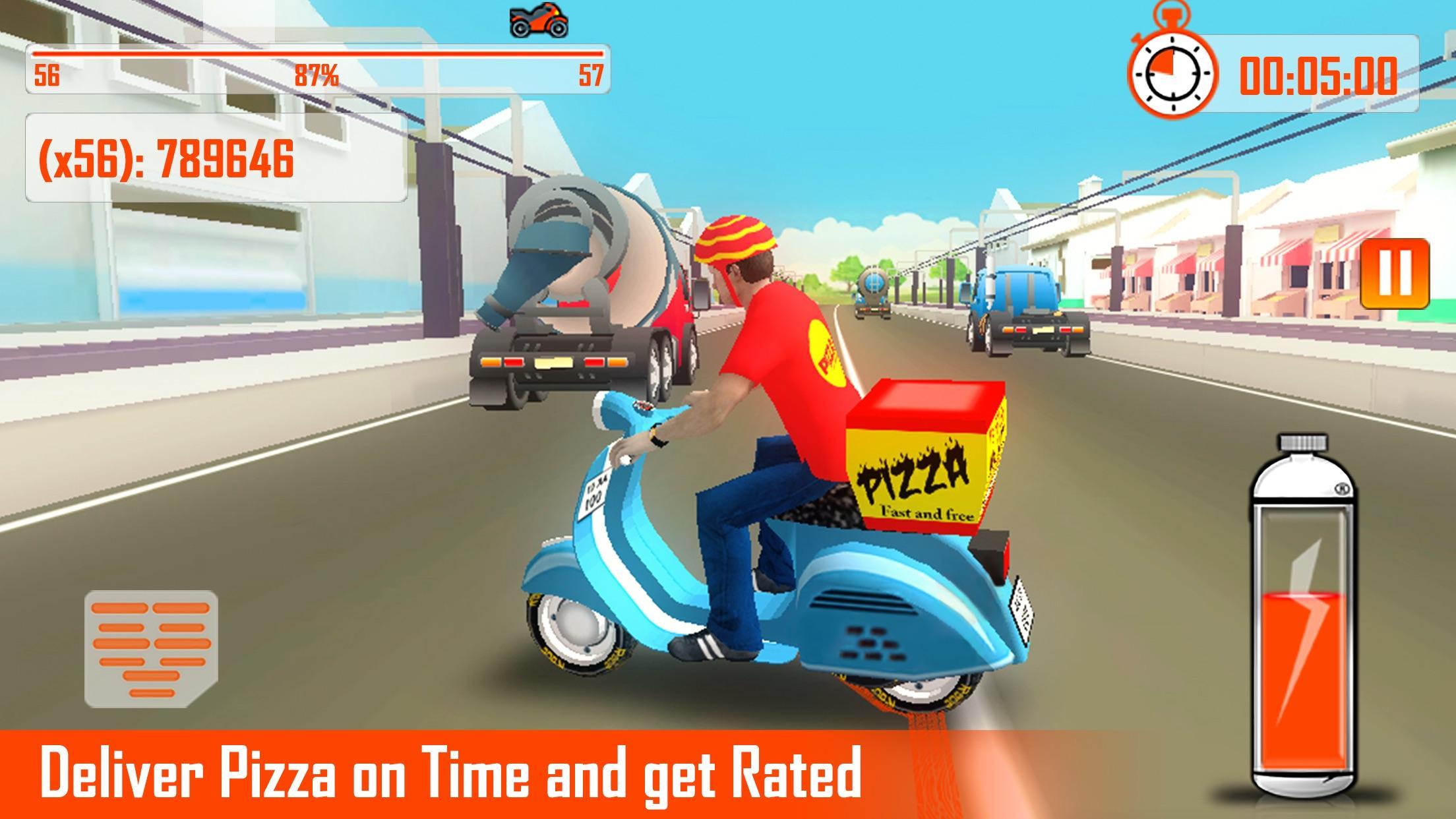 Pizza Delivery Bike Rider - 3D Racing