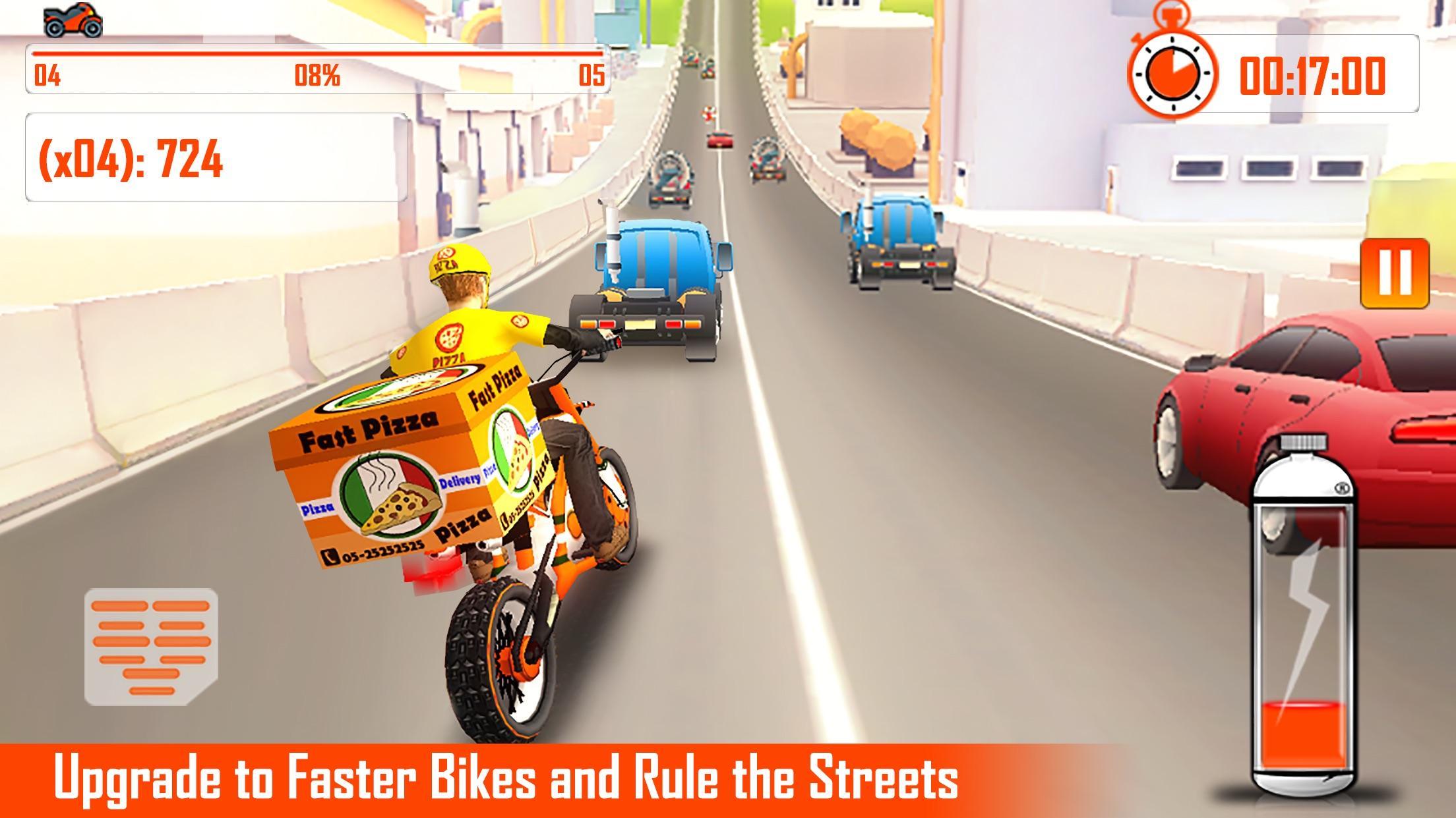 Pizza Delivery Bike Rider - 3D Racing