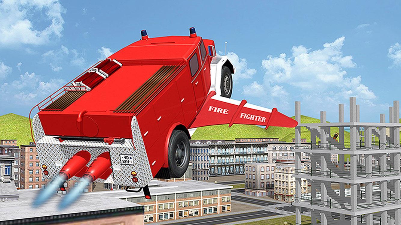 Flying Firetruck City Pilot 3D