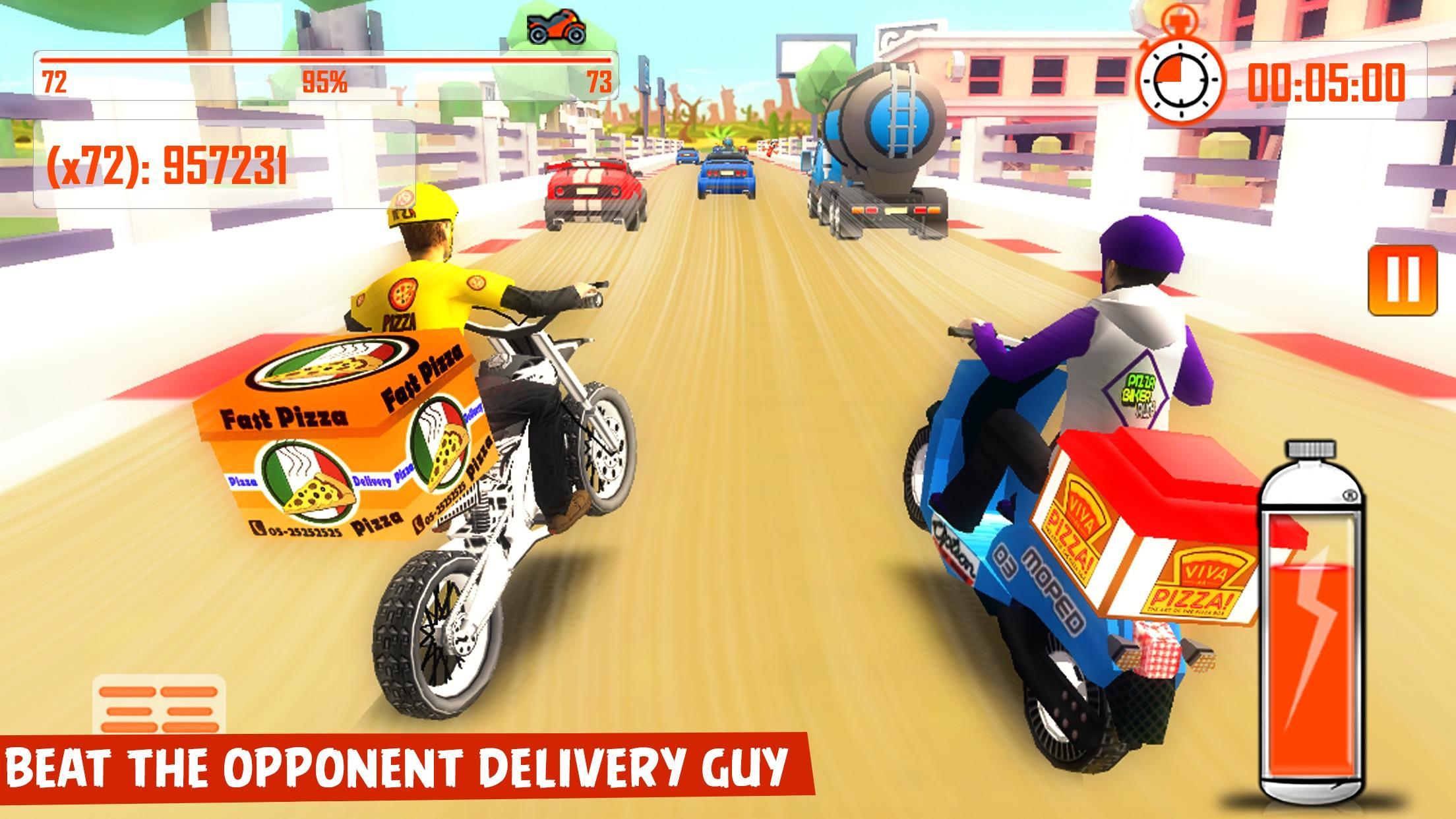 Pizza Delivery Bike Rider - 3D Racing