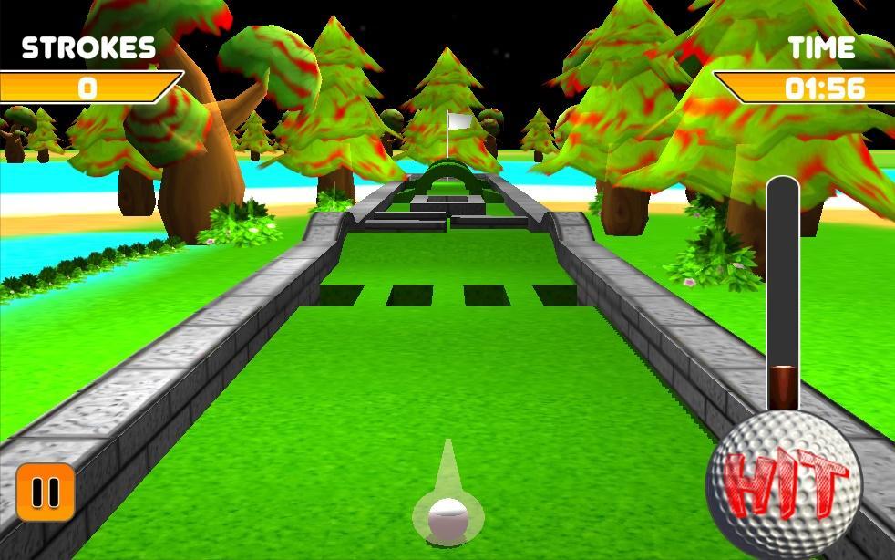 Cartoon Mini Golf Island Retro