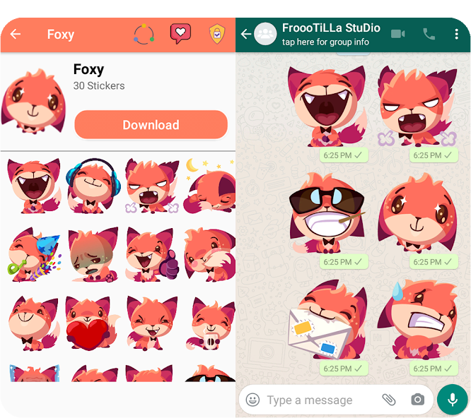 Cute Fox Stickers WAStickerApp