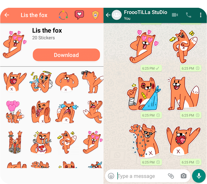 Cute Fox Stickers WAStickerApp