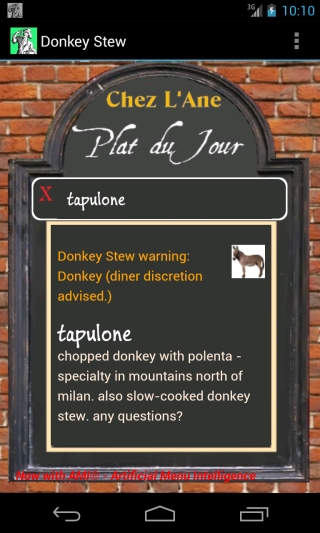 Donkey Stew - Menu Assistant