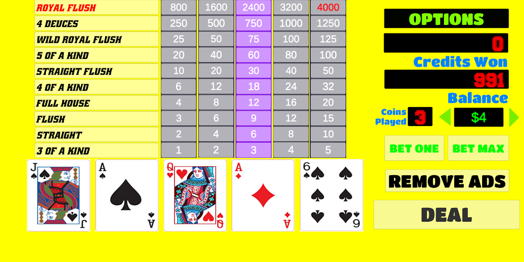 Deuces Wild - Video Poker