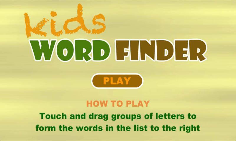 Kids Word Finder Free