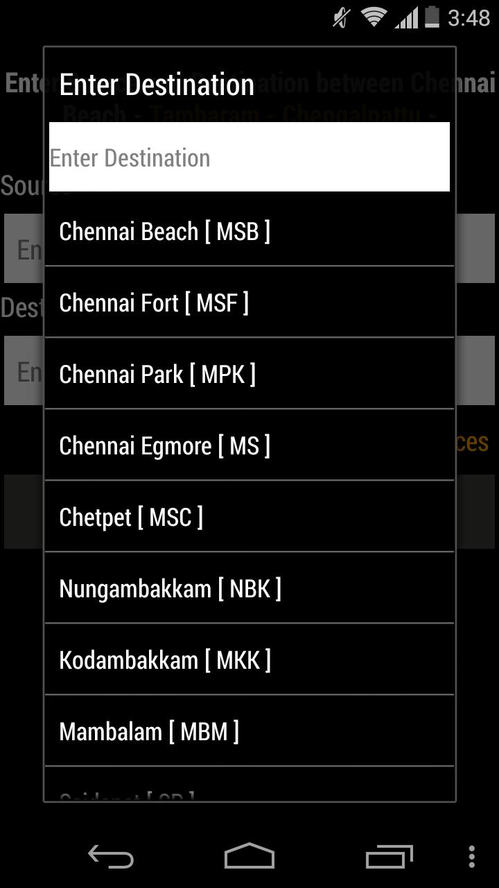 TrainSnap Chennai Train Timing