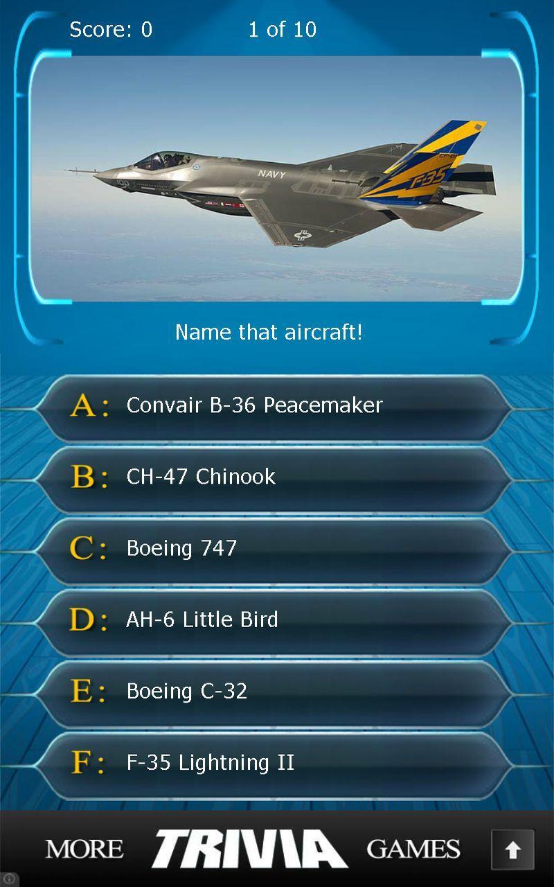 Name that Aircraft Trivia