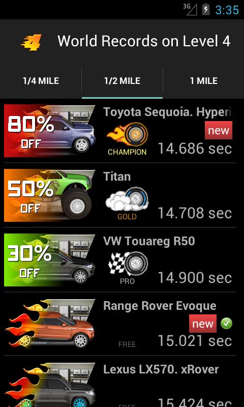 Champion Drag Racing 4x4 Tunes