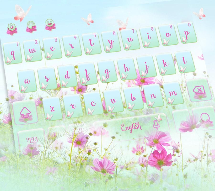 Pink Flowers Keyboard Theme