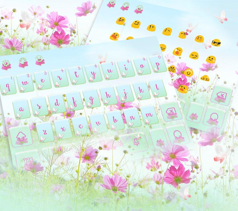 Pink Flowers Keyboard Theme