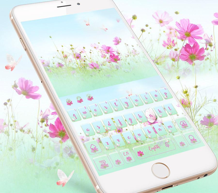 Pink Flowers Keyboard Theme