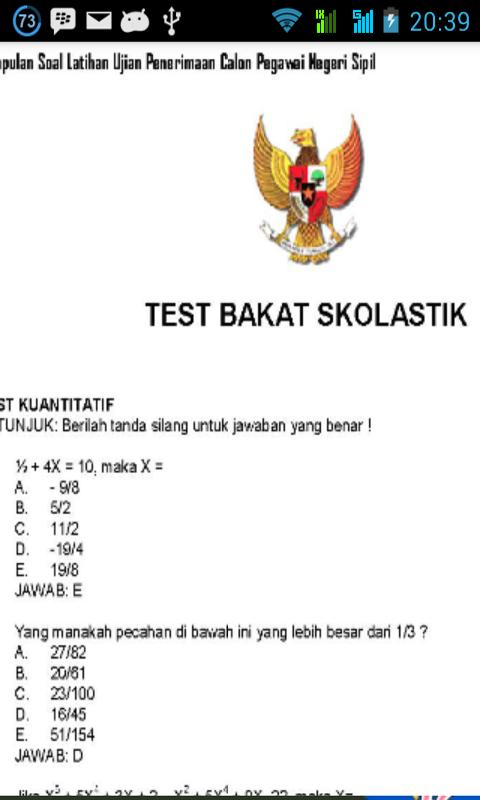 Soal Soal CPNS dan Jawaban