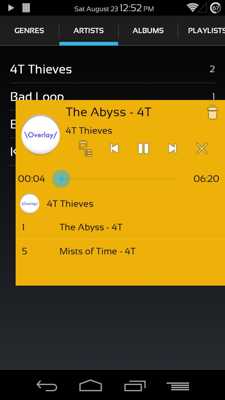 Overlay Music Player