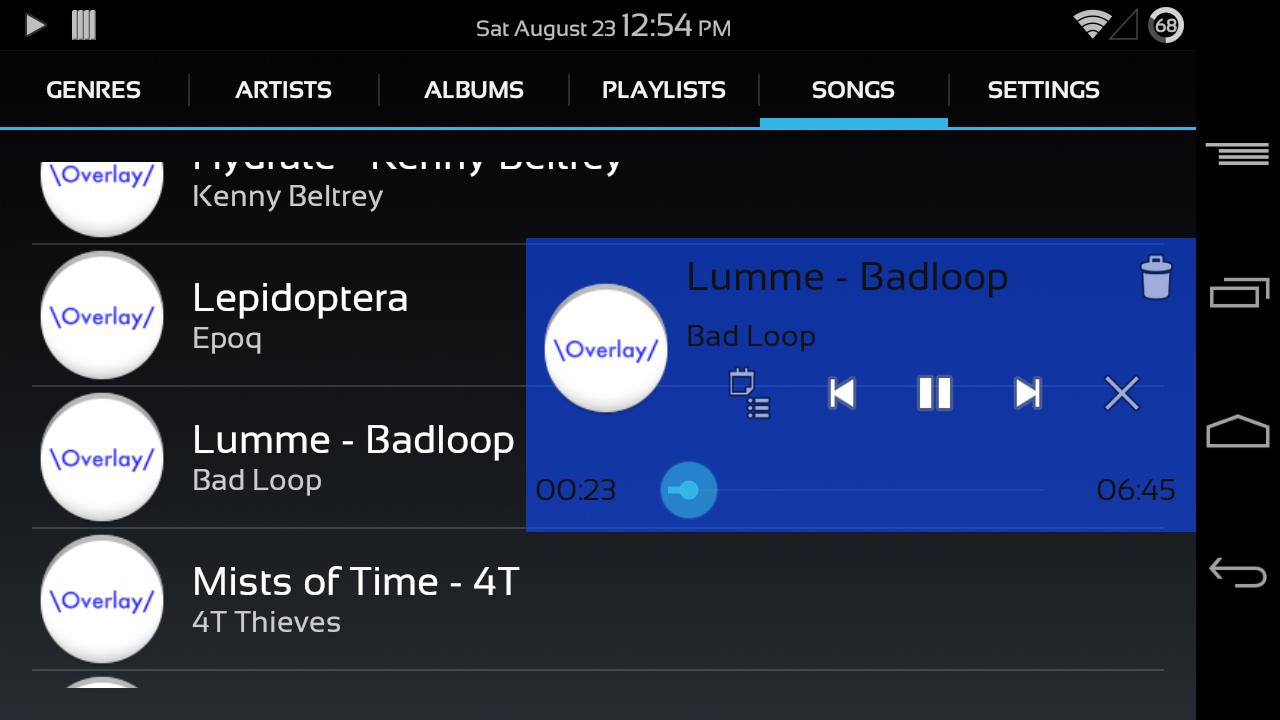 Overlay Music Player