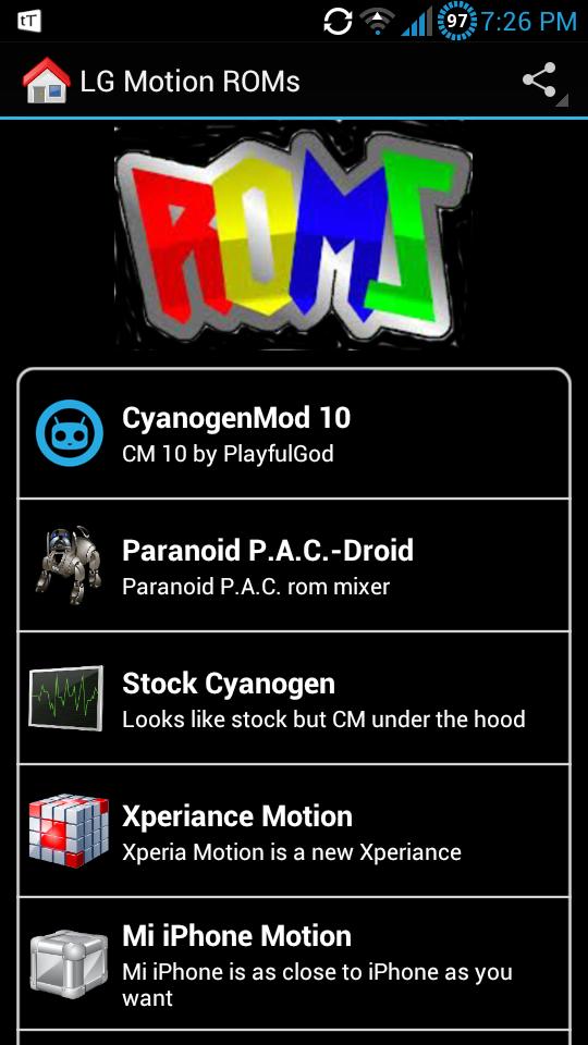 Motion ROMs