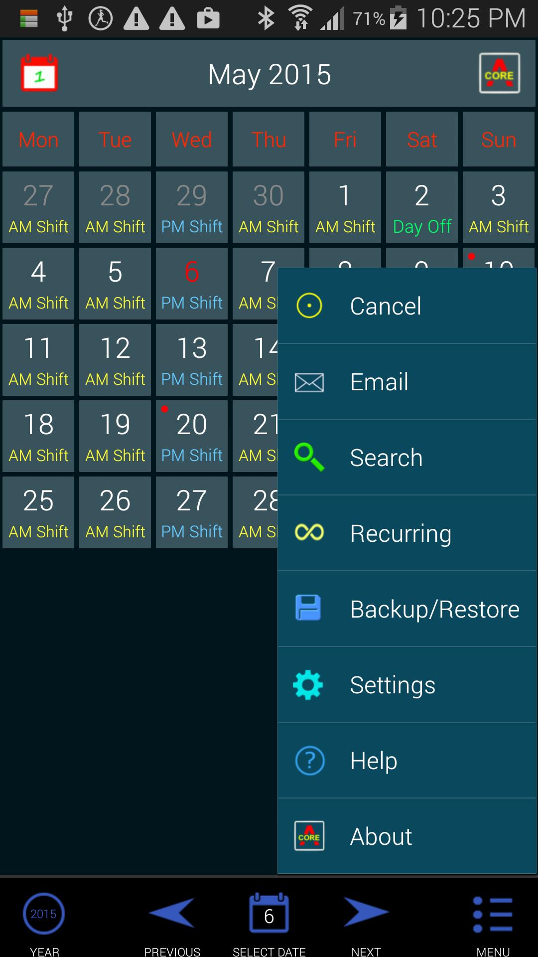 Work Roster