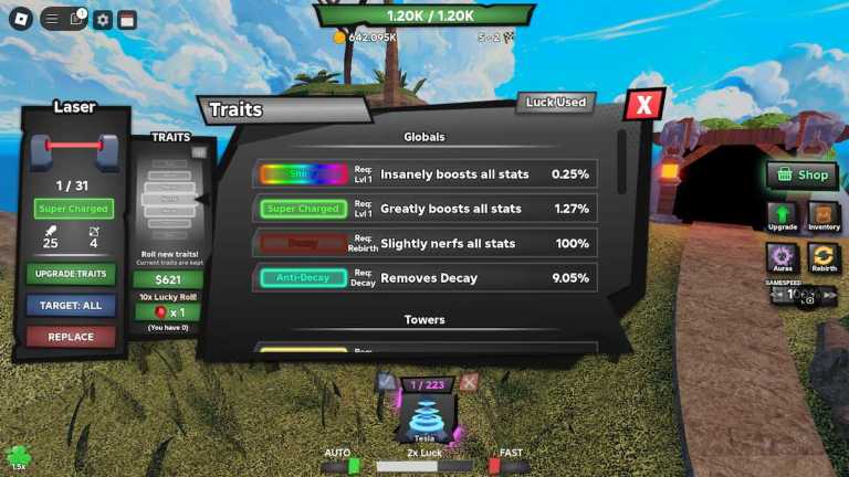 Tower Defense RNG Traits Tier List＆Reroll Guide