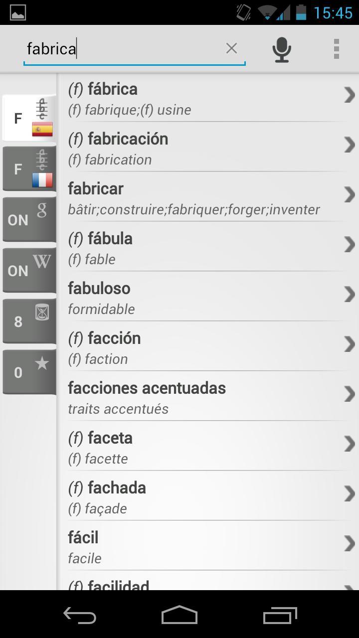 Free Dict Spanish French