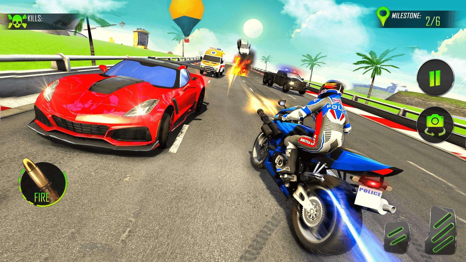 Police Bike Racing Simulator: Bike Shooting Game