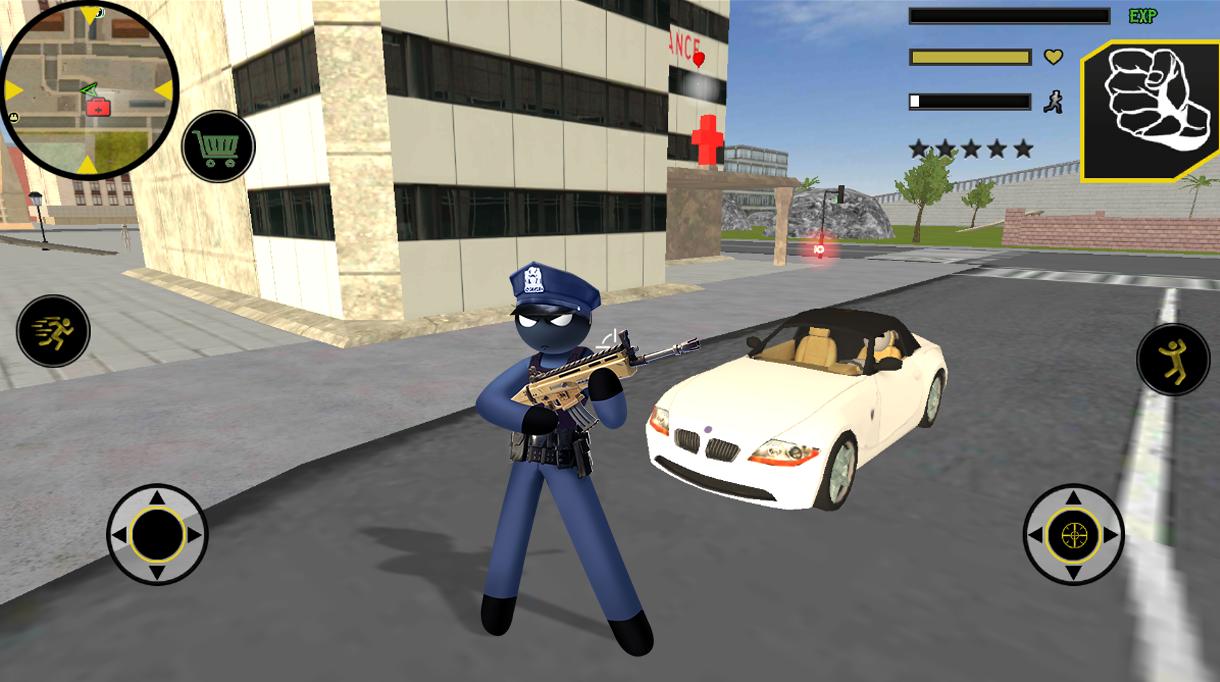US Police Stickman Rope Hero