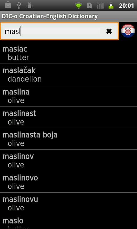 Croatian-English offline dict.