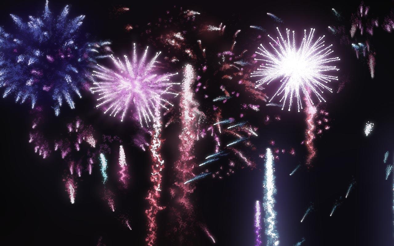 3D Fireworks Wallpaper