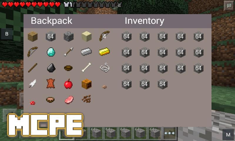 Inventory Backpack Mod for MCPE