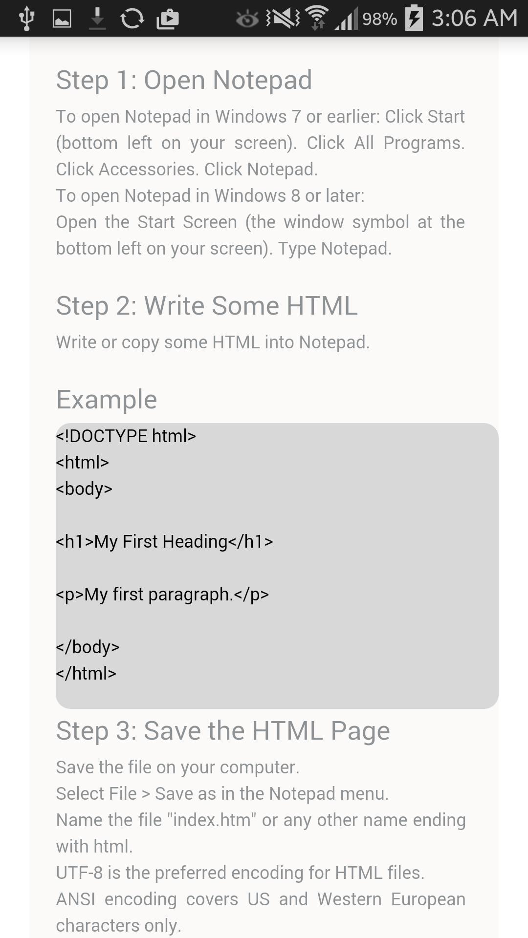 W3school HTML Offline