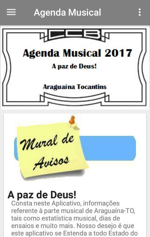 Agenda Musical CCB Araguaina