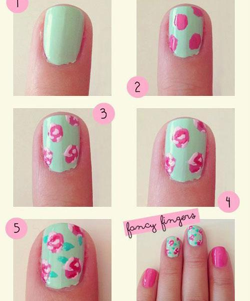 Decorated nails step by step