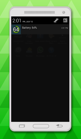 battery in status bar